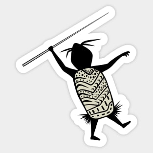 Javelin Throwing Cute Cave Person Sticker